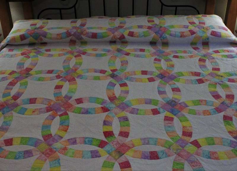 King Size Double Wedding Ring quilt DollyWolly Quilting And Sewing
